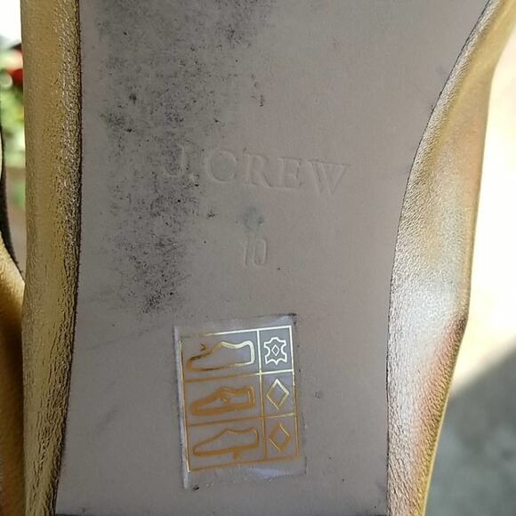J Crew Evie Metallic Gold Ballerina Flats - Picture 10 of 11